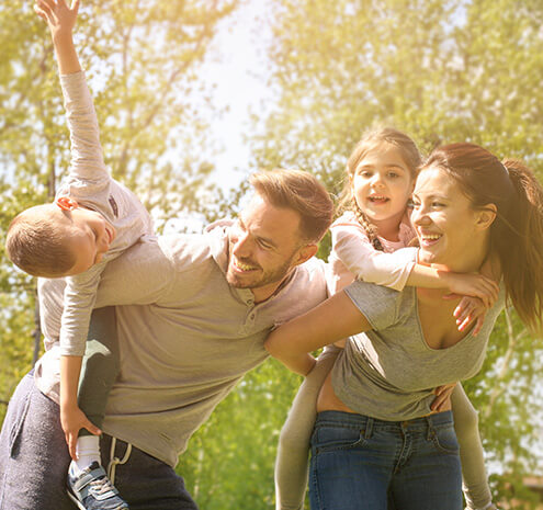 happy young family